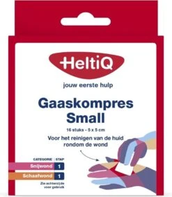 Heltiq Gaaskompressen - 5 X 5 Cm - 16 Stuks - Gaasjes