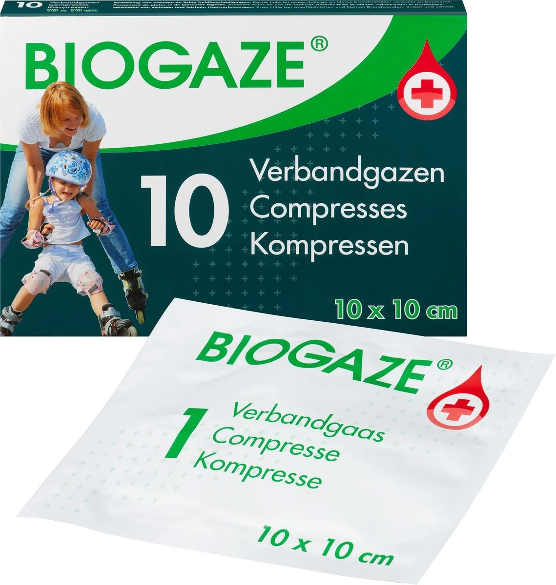 Biogaze Verbandgazen 10x10cm 10 St 2 Biogaze Verbandgazen 10x10cm 10 St - Afbeelding 2