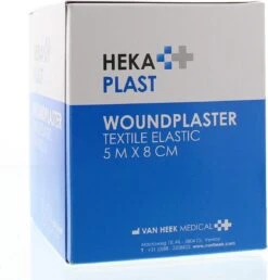 HEKA Plast Textile Elastic Dispenserdoos 5 M X 8 Cm Niet Steriel - Pleister Op Rol
