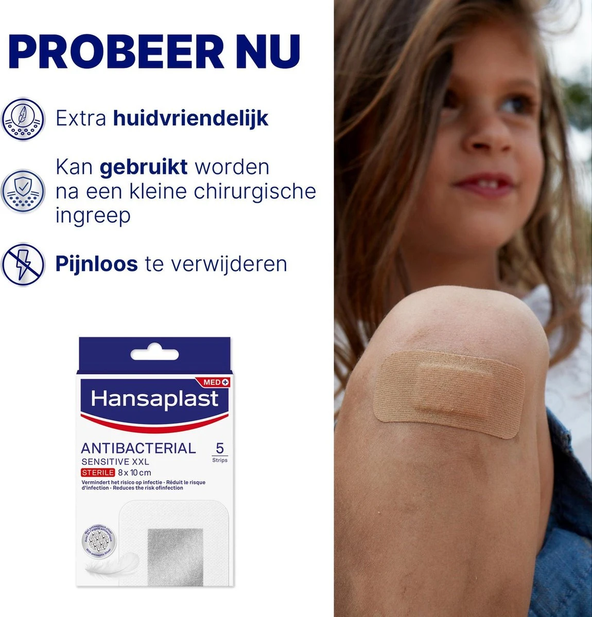 Hansaplast Sensitive Antibacterieel Zilver Pleisters XXL- 5 Stuks 5 Hansaplast Sensitive Antibacterieel Zilver Pleisters XXL- 5 Stuks - Afbeelding 5