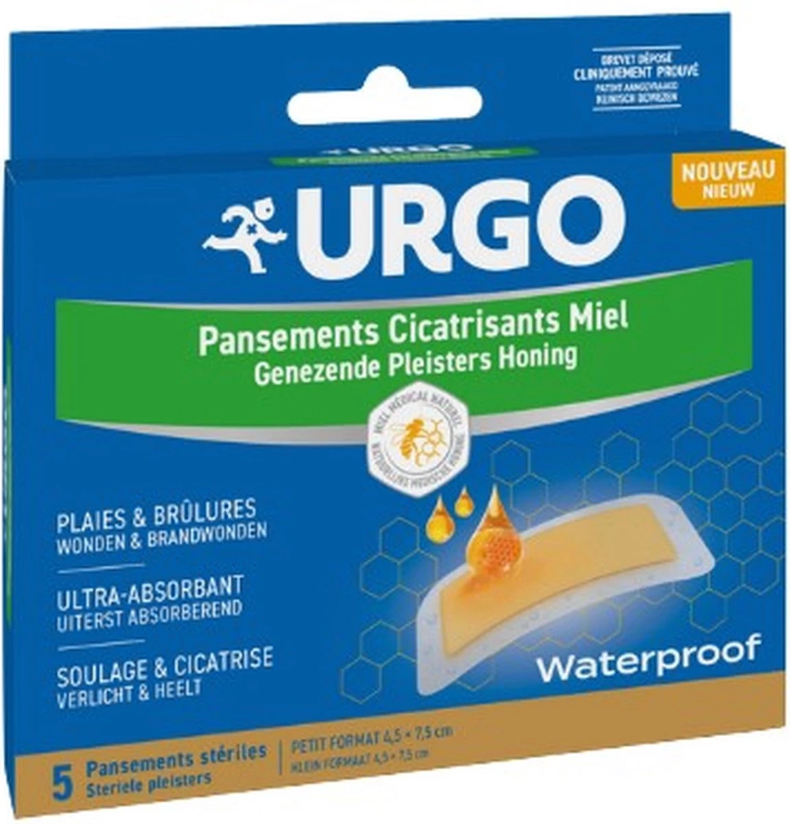 Urgo Genezende Honingpleisters - Waterproof - Natuurlijke Honig - 5 Stuks 1 Urgo Genezende Honingpleisters - Waterproof - Natuurlijke Honig - 5 Stuks