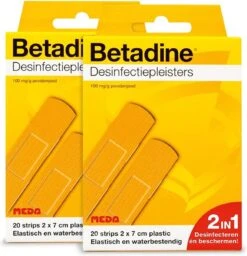 Betadine Desinfect - 20 Stuks - Pleisters -Winkel Voor Ehbo-Apparatuur 1160x1200