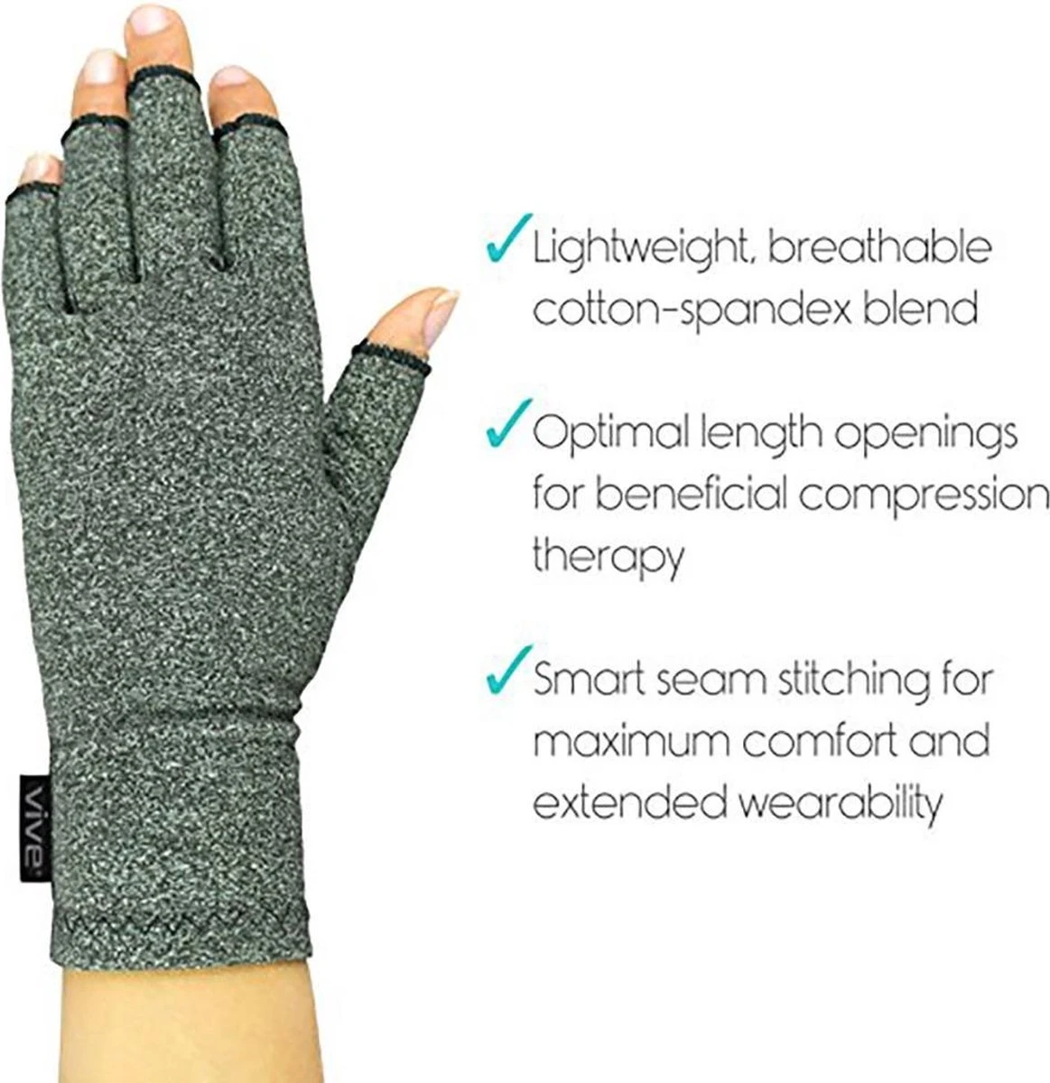 Pro-orthic Reuma Artritis Compressie Handschoenen Grijs - Medium 4 Pro-orthic Reuma Artritis Compressie Handschoenen Grijs - Medium - Afbeelding 4