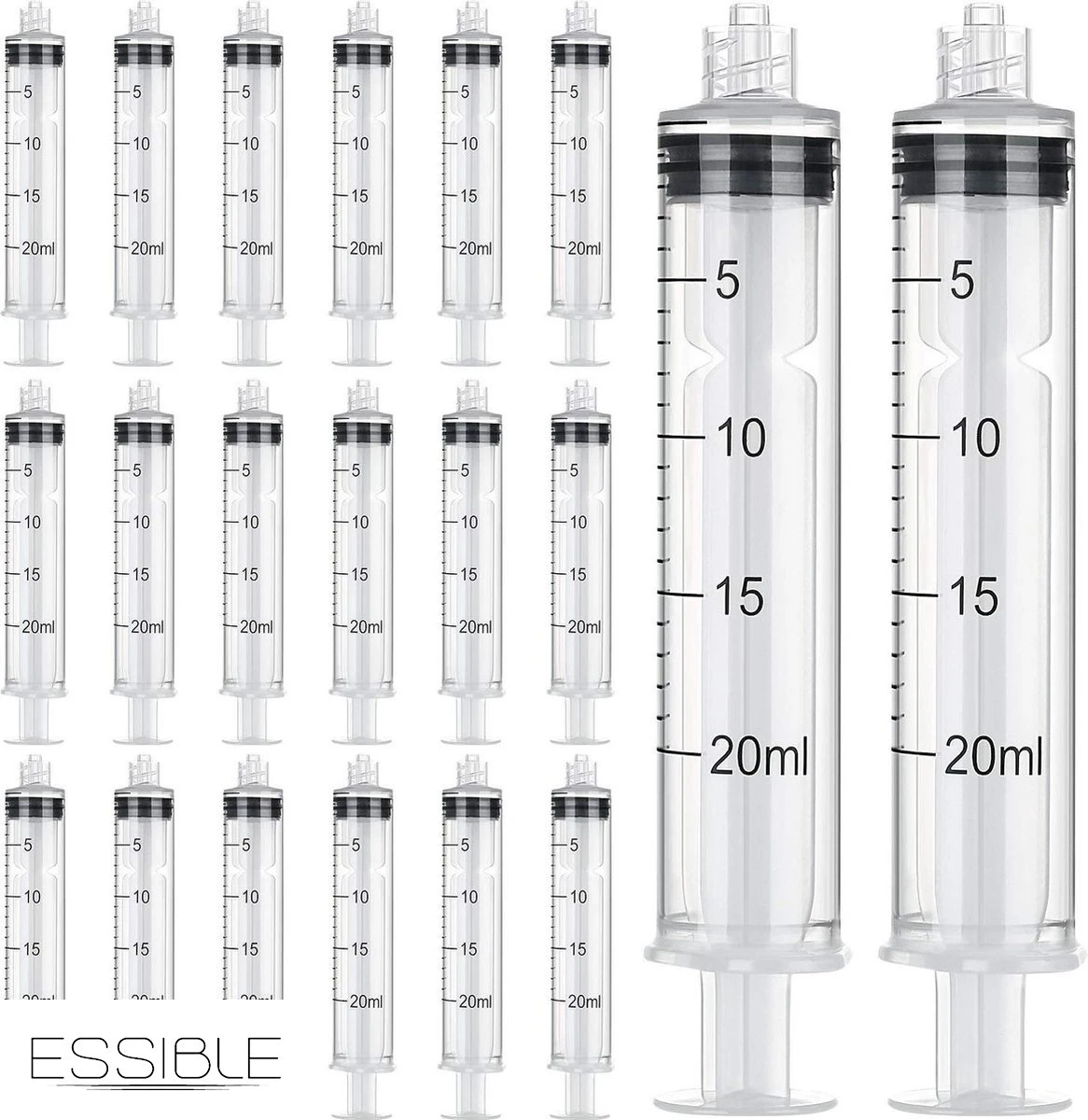 ESSIBLE Spuit - Spuiten - Injectiespuit - Doseerspuit - Injectiespuit Zonder Naald - 20ml - 20 Stuks 1 ESSIBLE Spuit - Spuiten - Injectiespuit - Doseerspuit - Injectiespuit Zonder Naald - 20ml - 20 Stuks