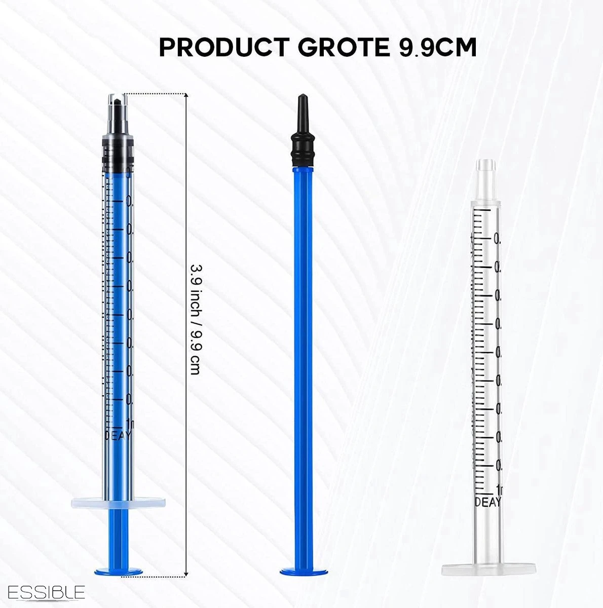 ESSIBLE Spuit - Spuiten - Injectiespuit - Doseerspuit - Injectiespuit Zonder Naald - 1ml - 20 Stuks 4 ESSIBLE Spuit - Spuiten - Injectiespuit - Doseerspuit - Injectiespuit Zonder Naald - 1ml - 20 Stuks - Afbeelding 4