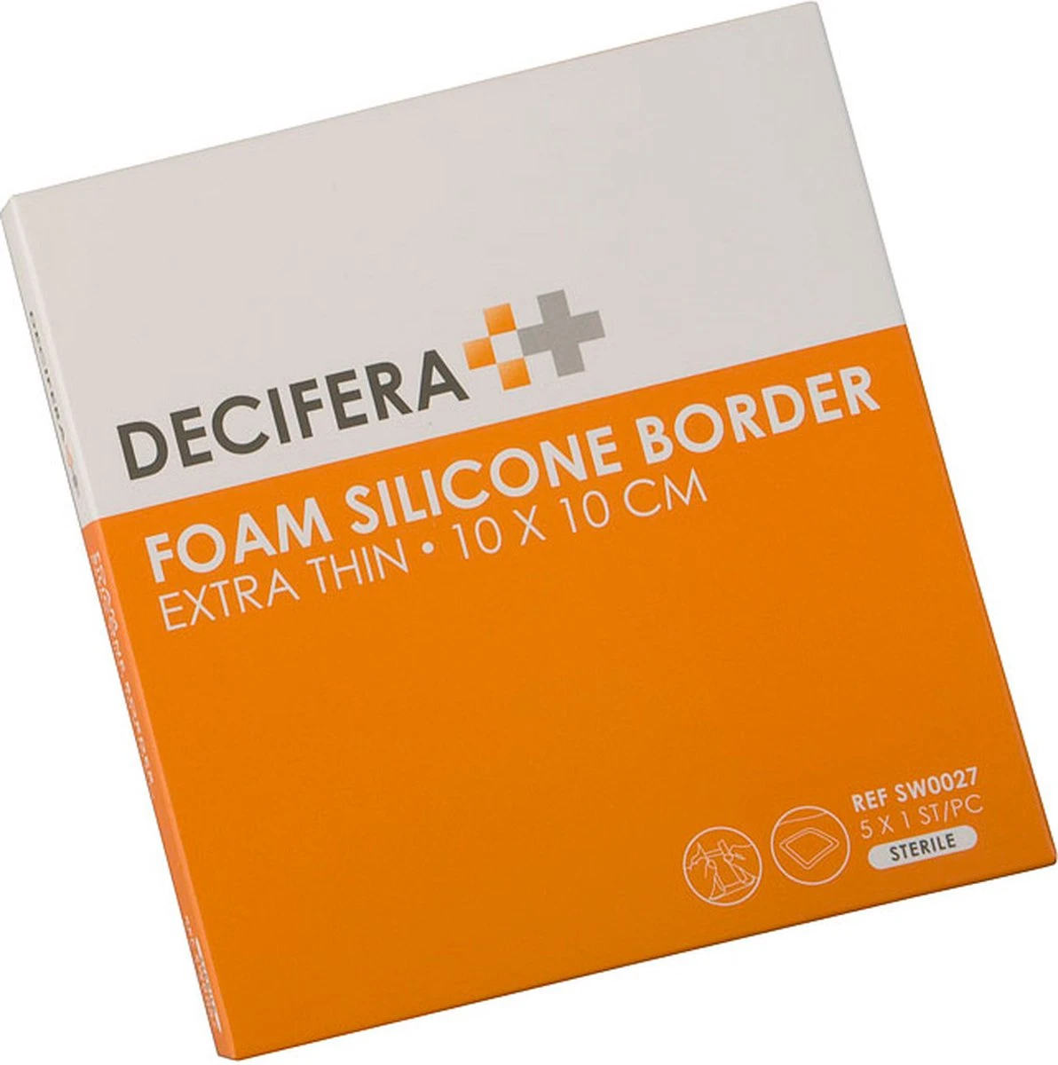 Decifera Foam Silicone Border 10 X 10 Cm - 1 Doos 5 Stuks - Steriel 1 Decifera Foam Silicone Border 10 X 10 Cm - 1 Doos 5 Stuks - Steriel