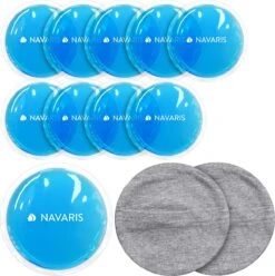 Navaris Gel Pack 10 Stuks - Hot Cold Pack Voor Warm En Koud Gebruik - Koel Warm Compres - Voor Hoofdpijn, En Blessures - Met 2 Katoenen Hoesjes