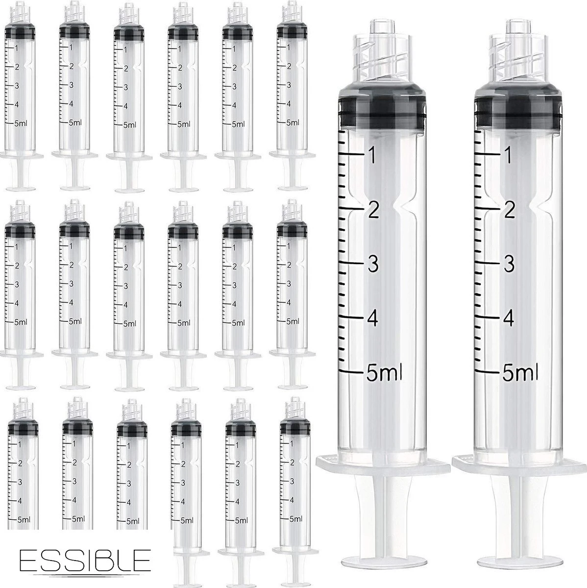 ESSIBLE Spuit - Spuiten - Injectiespuit - Doseerspuit - Injectiespuit Zonder Naald - 5ml - 20 Stuks 1 ESSIBLE Spuit - Spuiten - Injectiespuit - Doseerspuit - Injectiespuit Zonder Naald - 5ml - 20 Stuks