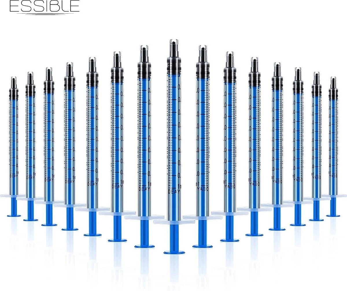 ESSIBLE Spuit - Spuiten - Injectiespuit - Doseerspuit - Injectiespuit Zonder Naald - 1ml - 20 Stuks 1 ESSIBLE Spuit - Spuiten - Injectiespuit - Doseerspuit - Injectiespuit Zonder Naald - 1ml - 20 Stuks