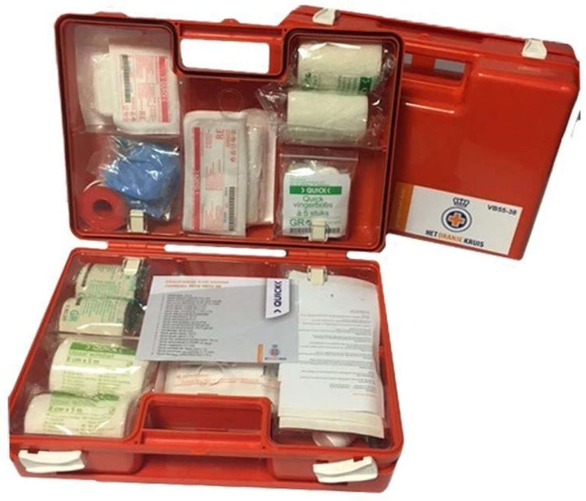 QUICK EHBO Verbandkoffer BHV (Oranje Kruis 2021 Goedgekeurd). De EHBO Koffer Is Inclusief Wandbeugel En Bevestigingsmateriaal! EHBO-kit Voor Zakelijk En Thuis Gebruik. 1 QUICK EHBO Verbandkoffer BHV (Oranje Kruis 2021 Goedgekeurd). De EHBO Koffer Is Inclusief Wandbeugel En Bevestigingsmateriaal! EHBO-kit Voor Zakelijk En Thuis Gebruik.