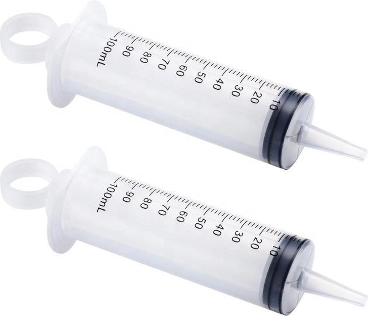 Christian Deluxe - Injectiespuit - 2 Stuks - Doseerspuit - Spuit Met Extra Lange Tuit - 100 Ml 1 Christian Deluxe - Injectiespuit - 2 Stuks - Doseerspuit - Spuit Met Extra Lange Tuit - 100 Ml