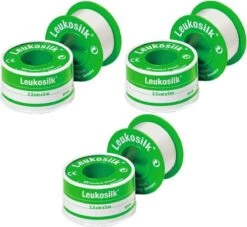 Leukosilk Hechtpleister Kunstzijde 2,5cmx5m Wit 3 Stuks
