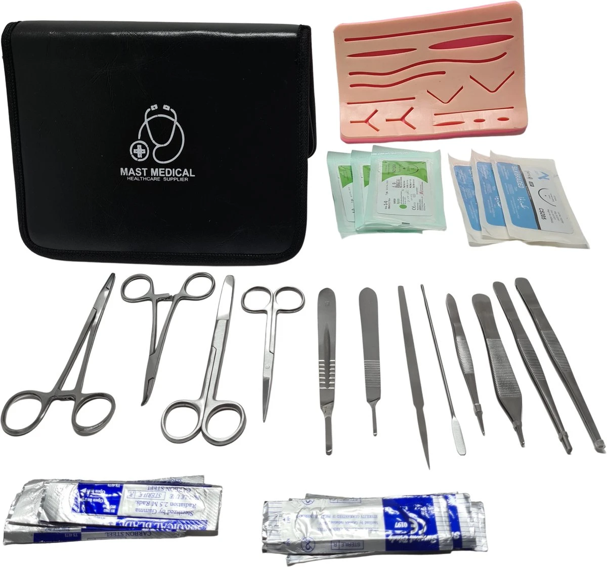 Hechtset Geneeskunde - Leren Hechten - Oefenen Hechten - Suture - Naaldvoerder - Chirurgisch Hechten - Dissectie - Mast Medical 6 Hechtset Geneeskunde - Leren Hechten - Oefenen Hechten - Suture - Naaldvoerder - Chirurgisch Hechten - Dissectie - Mast Medical - Afbeelding 6