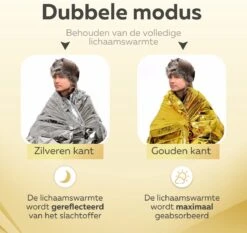 Nooddeken - Reddingsdeken - Isolatiedeken - Set Van 10 STUKS - 160 X 210 - PET - Aluminium - Goud / Zilver 12 Nooddeken - Reddingsdeken - Isolatiedeken - Set Van 10 STUKS - 160 X 210 - PET - Aluminium - Goud / Zilver -Winkel Voor Ehbo-Apparatuur 1200x1133 2