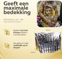 Nooddeken - Reddingsdeken - Isolatiedeken - Set Van 10 STUKS - 160 X 210 - PET - Aluminium - Goud / Zilver 11 Nooddeken - Reddingsdeken - Isolatiedeken - Set Van 10 STUKS - 160 X 210 - PET - Aluminium - Goud / Zilver -Winkel Voor Ehbo-Apparatuur 1200x1138 1