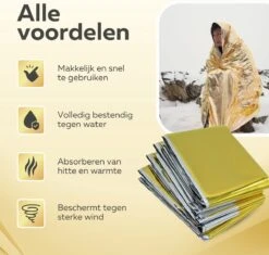 Nooddeken - Reddingsdeken - Isolatiedeken - Set Van 10 STUKS - 160 X 210 - PET - Aluminium - Goud / Zilver 15 Nooddeken - Reddingsdeken - Isolatiedeken - Set Van 10 STUKS - 160 X 210 - PET - Aluminium - Goud / Zilver -Winkel Voor Ehbo-Apparatuur 1200x1140 4