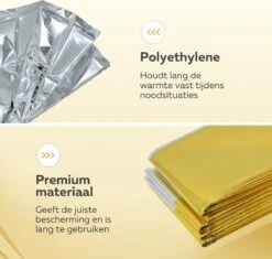 Nooddeken - Reddingsdeken - Isolatiedeken - Set Van 4 STUKS - 160 X 210 - PET - Aluminium - Goud / Zilver -Winkel Voor Ehbo-Apparatuur 1200x1144 2