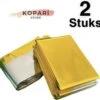 Kopari Nooddeken - Nooddeken - Reddingsdeken - Isolatiedeken - 210x160 Cm - Warmhouddeken - Tegen Onderkoeling - 2 Stuks - Rampenrugzak - Goud/zilver - Herbruikbaar