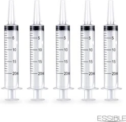 ESSIBLE Spuit - Spuiten - Injectiespuit - Doseerspuit - Injectiespuit Zonder Naald - 20ml - 5 Stuks