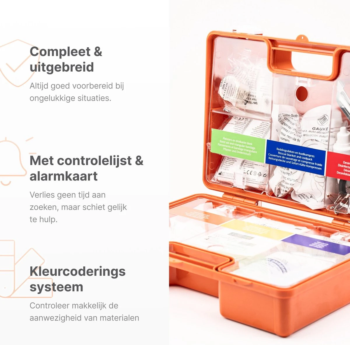 Technosafety EHBO Verbandkoffer - DIN13157-2021 Goedgekeurd - Verbanddoos BHV - Incl. Wandhouder En Bevestigingsmateriaal 12 Technosafety EHBO Verbandkoffer - DIN13157-2021 Goedgekeurd - Verbanddoos BHV - Incl. Wandhouder En Bevestigingsmateriaal - Afbeelding 12