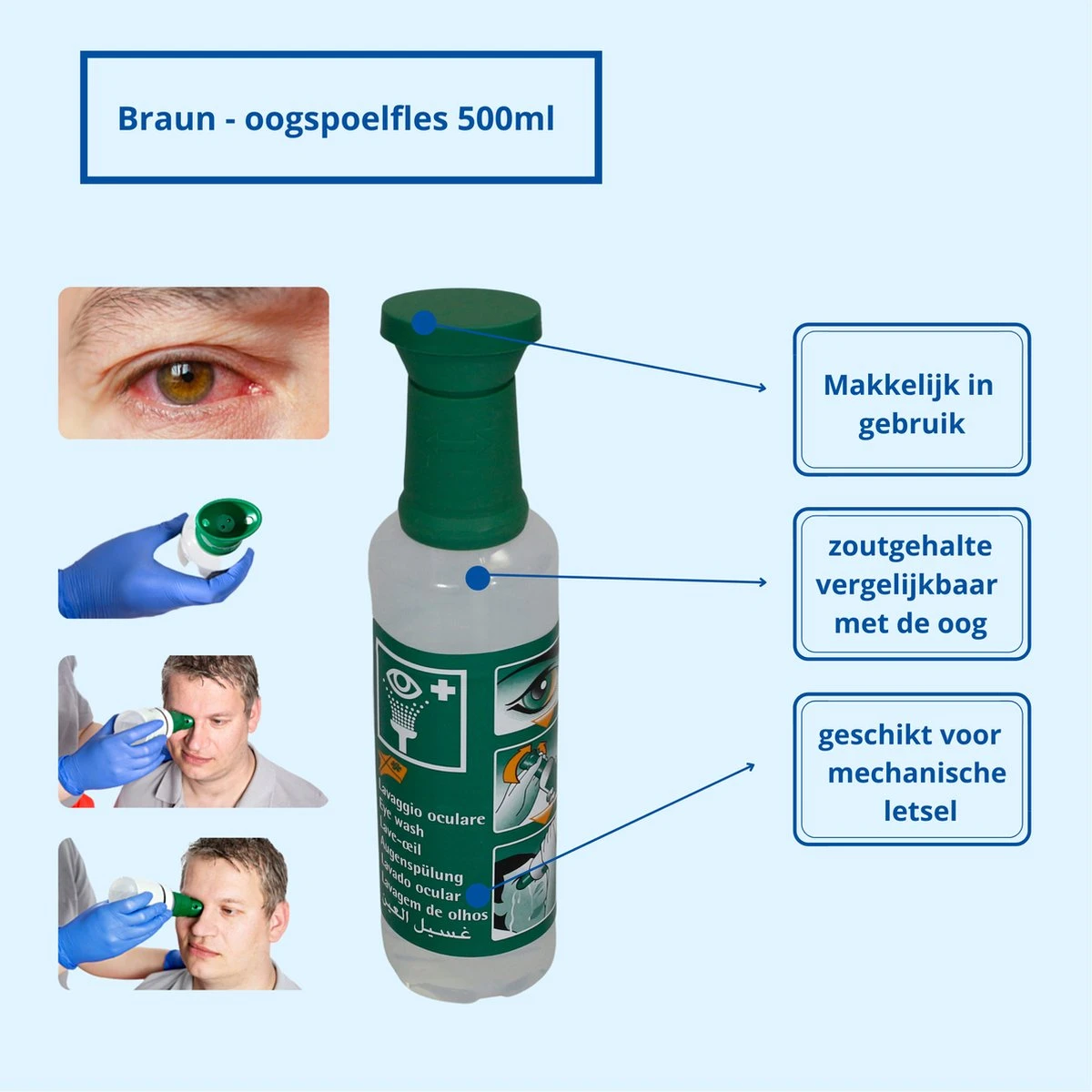 Oogspoelfles Braun 500 Ml - 1 Stuk 3 Oogspoelfles Braun 500 Ml - 1 Stuk - Afbeelding 3