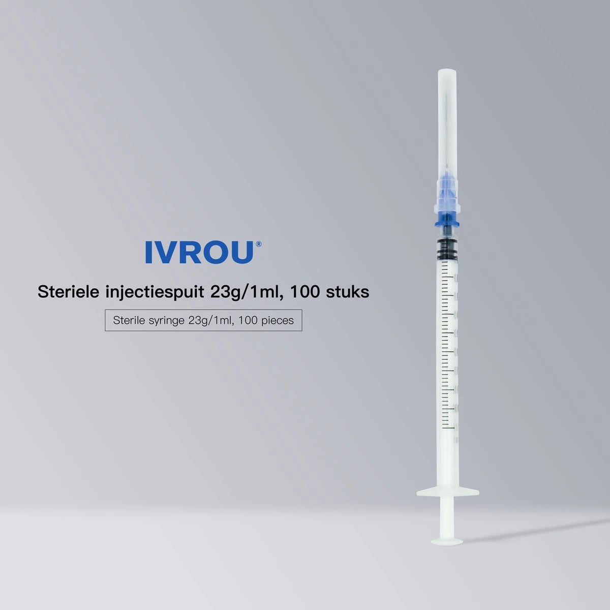 IVROU Steriele Injectiespuit 100 Stuks - Doseerspuit Met Maataanduiding En Naald 1ml, 23g - Injectie Spuit - Injectienaald - Wegwerp Spuit - Individueel Verpakt 1 IVROU Steriele Injectiespuit 100 Stuks - Doseerspuit Met Maataanduiding En Naald 1ml, 23g - Injectie Spuit - Injectienaald - Wegwerp Spuit - Individueel Verpakt