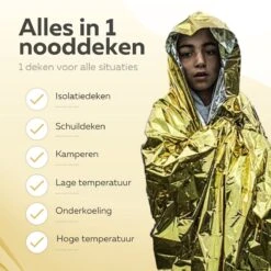 Nooddeken - Reddingsdeken - Isolatiedeken - Set Van 4 STUKS - 160 X 210 - PET - Aluminium - Goud / Zilver -Winkel Voor Ehbo-Apparatuur 1200x1200 152