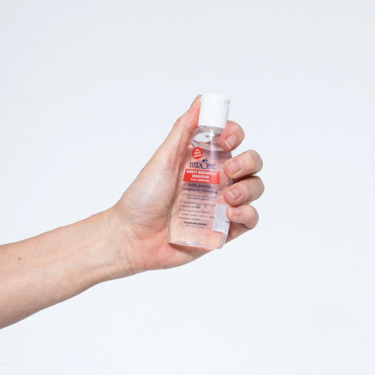 Herome Direct Desinfect Handgel Sensitive (Parfumvrij) - Desinfecterende Handgel Met 80% Alcohol - Beschermt Tegen Bacteriën En Droogt De Handen Niet Uit - 75ml. 2 Herome Direct Desinfect Handgel Sensitive (Parfumvrij) - Desinfecterende Handgel Met 80% Alcohol - Beschermt Tegen Bacteriën En Droogt De Handen Niet Uit - 75ml. - Afbeelding 2