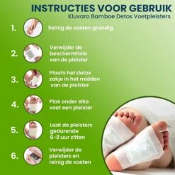 Kluvaro Detox Voetpleisters (Bamboe) - 100% Natuurlijke Ingrediënten - Verbeterde Kwaliteit - 14 Stuks -Winkel Voor Ehbo-Apparatuur 1200x1200 43
