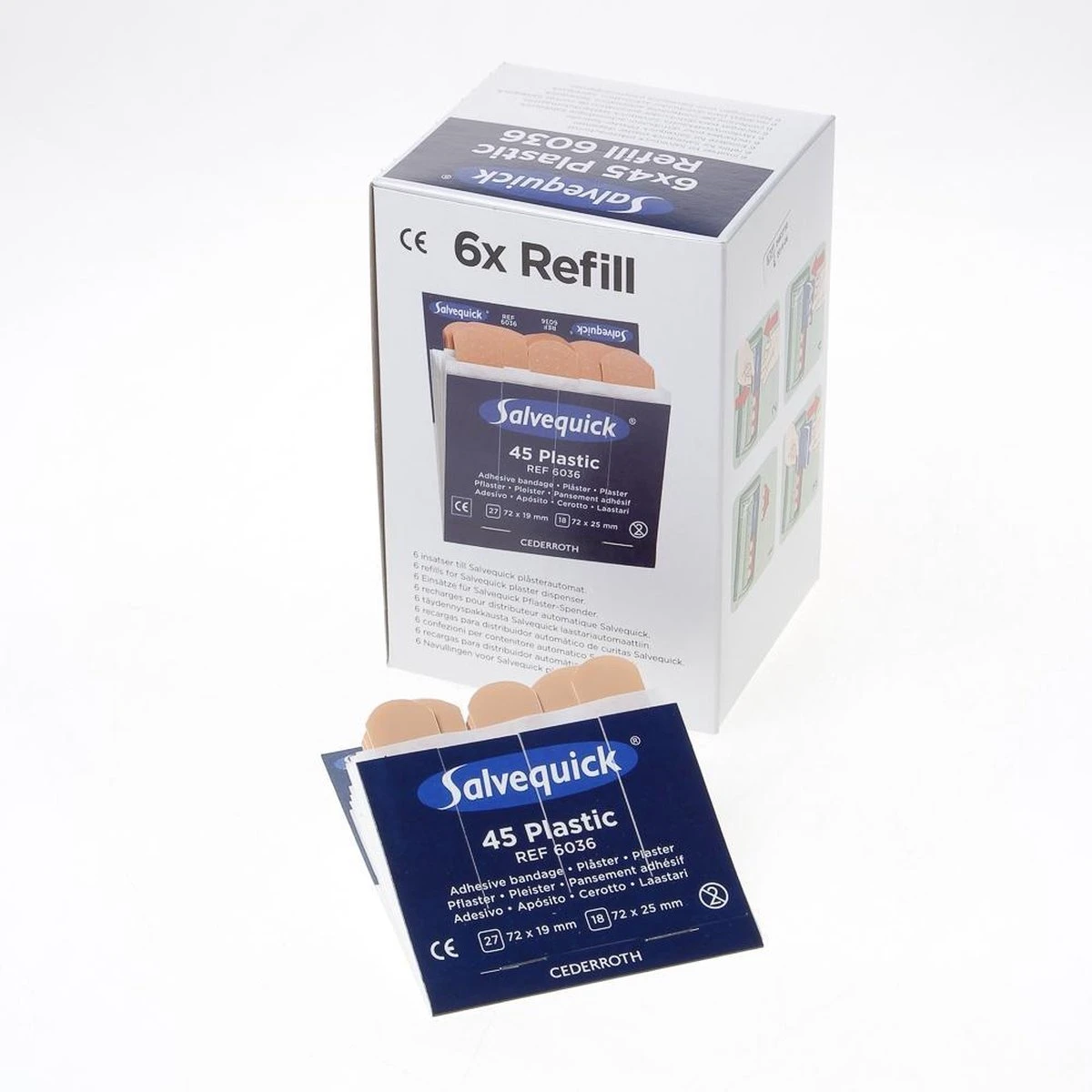 Navulling Salvequick Dispenser Plastic 6 X 45 Stuks - 6036 2 Navulling Salvequick Dispenser Plastic 6 X 45 Stuks - 6036 - Afbeelding 2