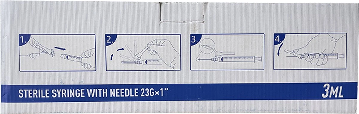 IVROU Steriele Injectiespuit 3ML X 100 Stuks - Doseerspuit Met Maataanduiding En Naald - Injectie Spuit - Injectienaald - Wegwerp Spuit - Individueel Verpakt 3 IVROU Steriele Injectiespuit 3ML X 100 Stuks - Doseerspuit Met Maataanduiding En Naald - Injectie Spuit - Injectienaald - Wegwerp Spuit - Individueel Verpakt - Afbeelding 3