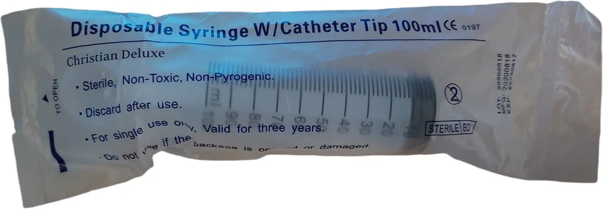 Christian Deluxe - Injectiespuit - 2 Stuks - Doseerspuit - Spuit Met Extra Lange Tuit - 100 Ml 2 Christian Deluxe - Injectiespuit - 2 Stuks - Doseerspuit - Spuit Met Extra Lange Tuit - 100 Ml - Afbeelding 2
