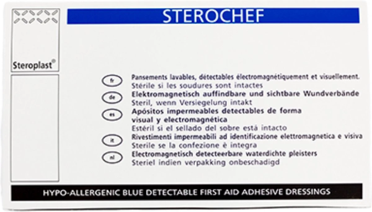 Pleisters- Steroplast - 5638S - Wondpleisters - 100 Stuks - Blauw (HACCP) 2 Pleisters- Steroplast - 5638S - Wondpleisters - 100 Stuks - Blauw (HACCP) - Afbeelding 2