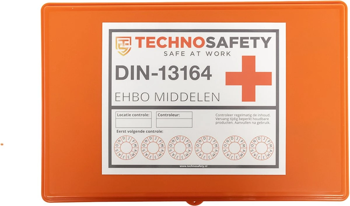 Technosafety Verbanddoos + Wandhouder - EHBO Set - Internationaal Goedgekeurd - Verbandkast - First Aid Kit 1 Technosafety Verbanddoos + Wandhouder - EHBO Set - Internationaal Goedgekeurd - Verbandkast - First Aid Kit