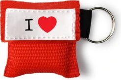 Merkloos Kiss Of Life - Beademingsmasker - I Love - Rood