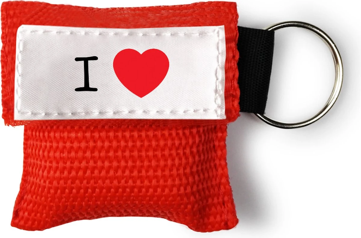 Merkloos Kiss Of Life - Beademingsmasker - I Love - Rood 1 Merkloos Kiss Of Life - Beademingsmasker - I Love - Rood