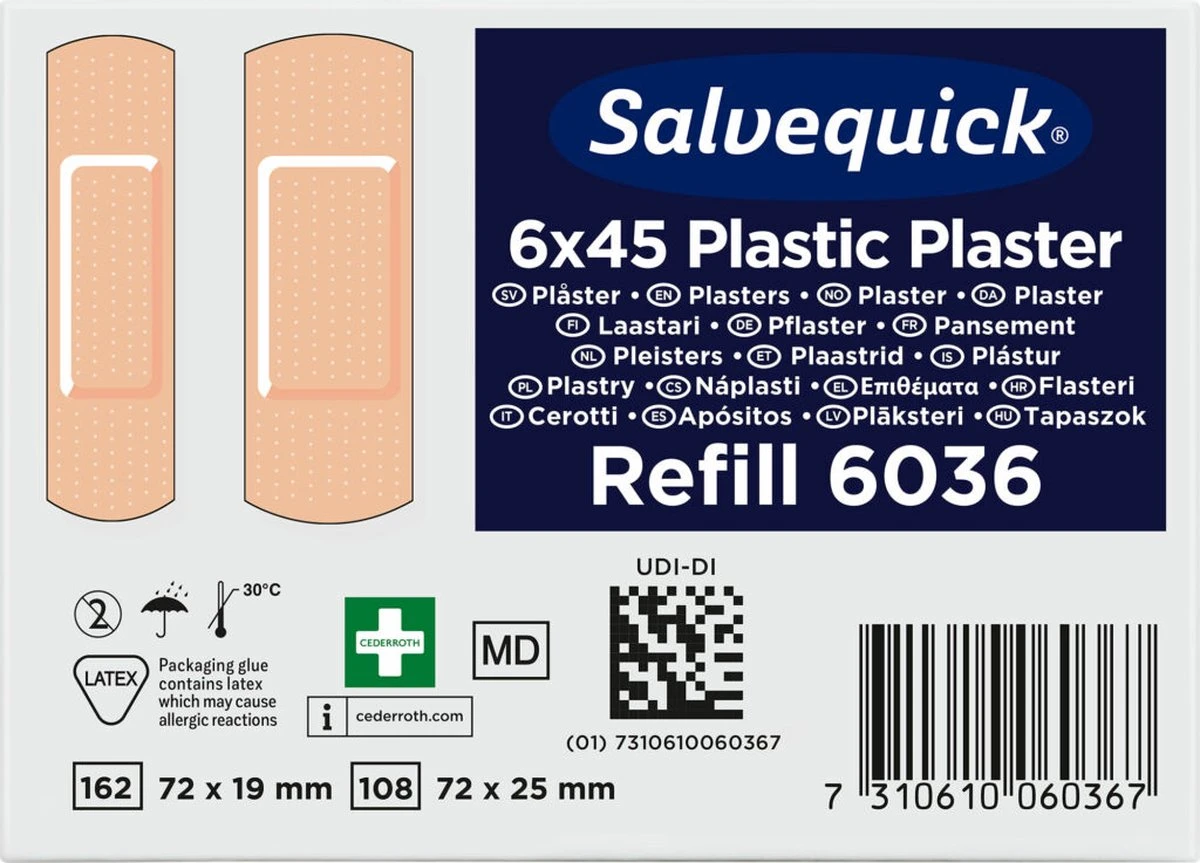 Navulling Salvequick Dispenser Plastic 6 X 45 Stuks - 6036 4 Navulling Salvequick Dispenser Plastic 6 X 45 Stuks - 6036 - Afbeelding 4