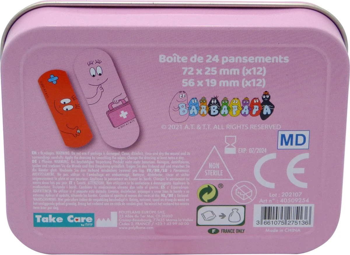 Barbapapa Pleister 24 Stuks - Metalen Doos Kinderpleisters - Officieel Gelicentieerd Bewaarblik - Waterafstotend En Vuilwerend 3 Barbapapa Pleister 24 Stuks - Metalen Doos Kinderpleisters - Officieel Gelicentieerd Bewaarblik - Waterafstotend En Vuilwerend - Afbeelding 3
