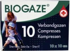 Biogaze Verbandgazen 10x10cm 10 St 13 Biogaze Verbandgazen 10x10cm 10 St -Winkel Voor Ehbo-Apparatuur 1200x880