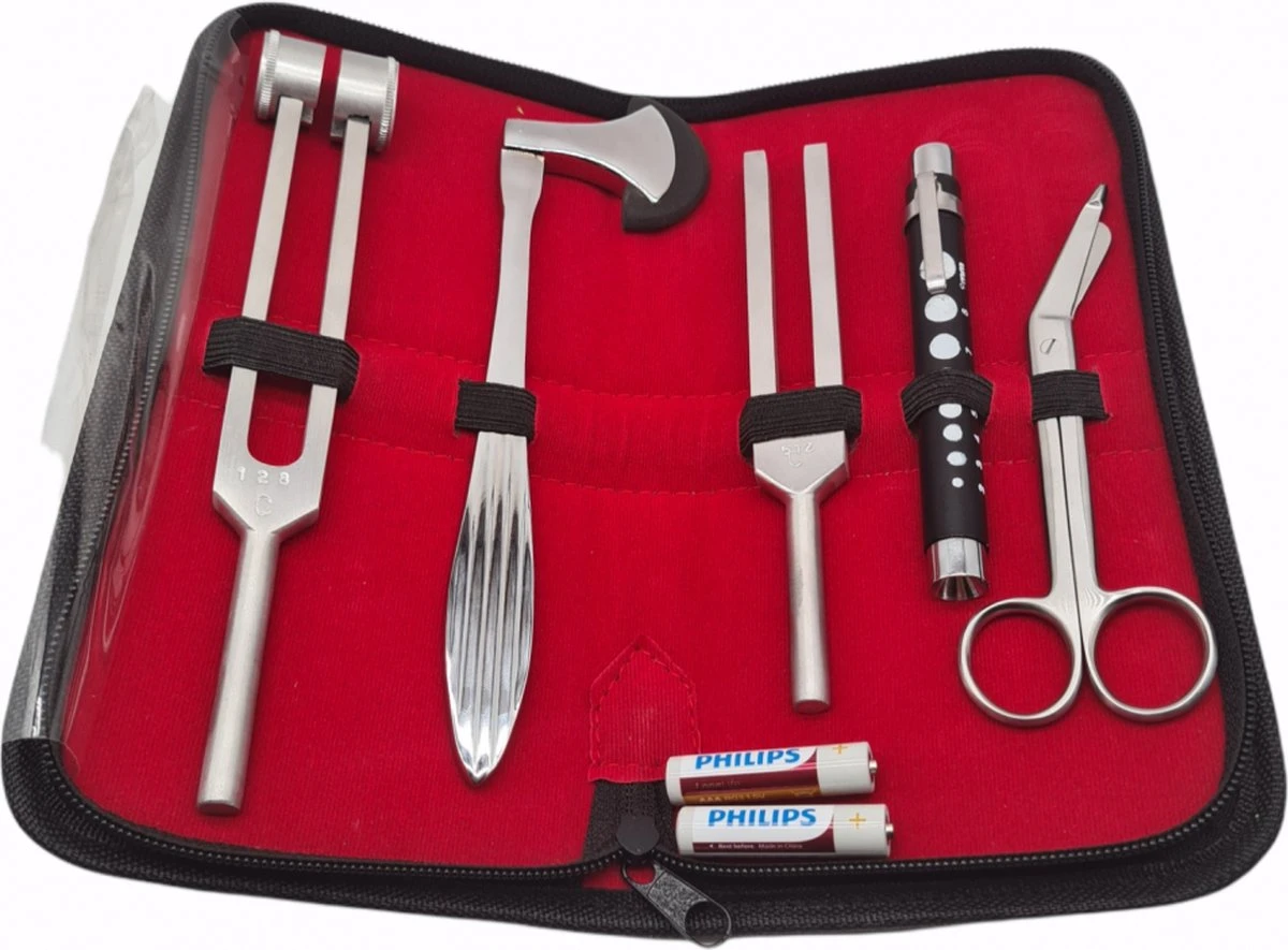 Neurologieset - Geneeskunde - Reflexhamer - Stemvorken (128 Hz & 512 Hz) - Penlight - Neurologisch - Slaghamer - Percussiehamer - Mast Medical 2 Neurologieset - Geneeskunde - Reflexhamer - Stemvorken (128 Hz & 512 Hz) - Penlight - Neurologisch - Slaghamer - Percussiehamer - Mast Medical - Afbeelding 2