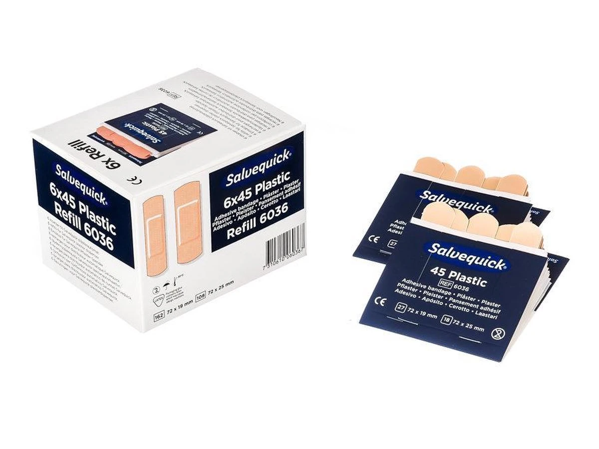 Navulling Salvequick Dispenser Plastic 6 X 45 Stuks - 6036 3 Navulling Salvequick Dispenser Plastic 6 X 45 Stuks - 6036 - Afbeelding 3