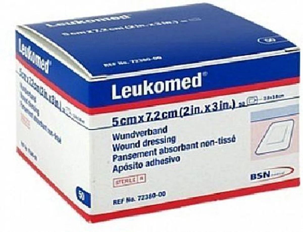 Leukomed 7.2X 5Cm Steriel, 50 Stuks 1 Leukomed 7.2X 5Cm Steriel, 50 Stuks