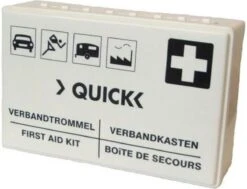 Quick EHBO Verbandtrommel Volgens DIN 13164 + Wandhouder - EHBO Doos - Internationaal Goedgekeurd - Verbandkast - First Aid Kit