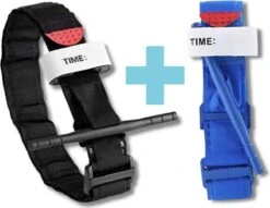 Tactical Tourniquet Set Van 2 Blauw En Zwart -Twee Maten - 95CM En 75CM - EHBO - Stuwband Bloedafname - Knelband - Stopt Bloeden