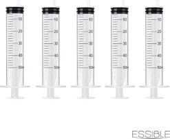 ESSIBLE Spuit - Spuiten - Injectiespuit - Doseerspuit - Injectiespuit Zonder Naald - 50ml - 5 Stuks