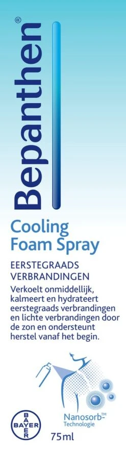 Bepanthen Cooling Foam Spray Bij Eerstegraads Verbranding En Lichte Verbranding Door De Zon (aftersun), 75 Ml
