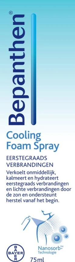 Bepanthen Cooling Foam Spray Bij Eerstegraads Verbranding En Lichte Verbranding Door De Zon (aftersun), 75 Ml -Winkel Voor Ehbo-Apparatuur 343x1200 1
