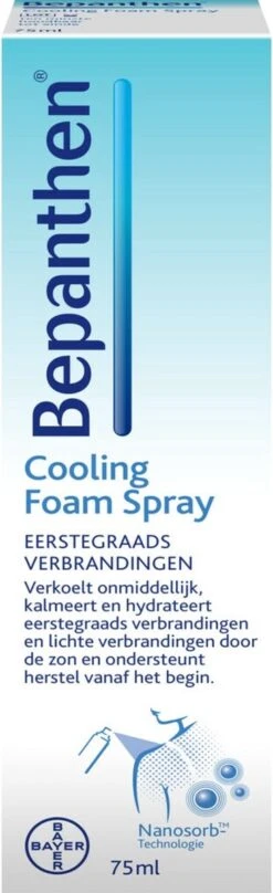 Bepanthen Cooling Foam Spray Bij Eerstegraads Verbranding En Lichte Verbranding Door De Zon (aftersun), 75 Ml -Winkel Voor Ehbo-Apparatuur 367x1200