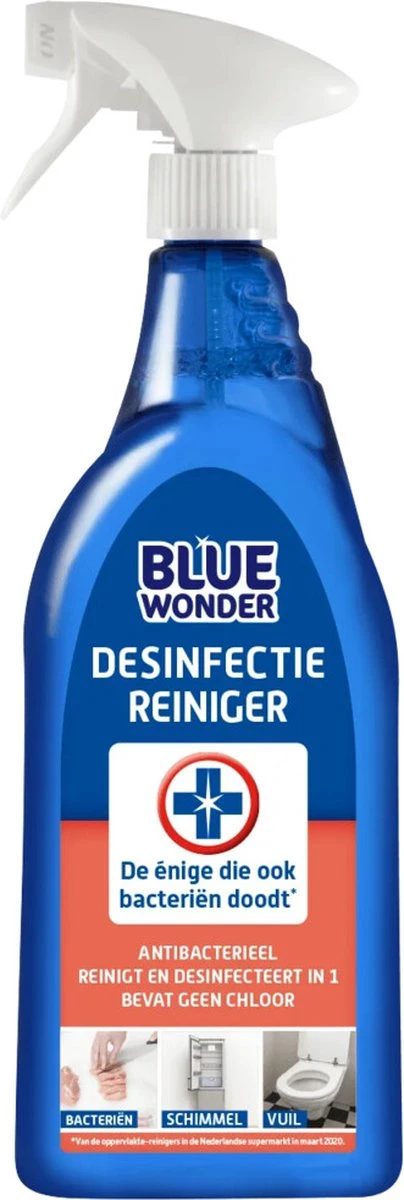 Blue Wonder Desinfectie-reiniger Spray Voordeelverpakking - 6 X 750 Ml Flessen 3 Blue Wonder Desinfectie-reiniger Spray Voordeelverpakking - 6 X 750 Ml Flessen - Afbeelding 3
