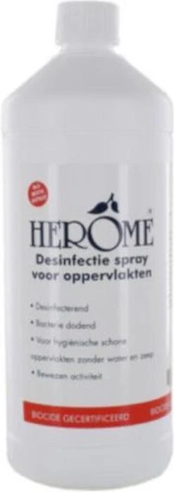 Herome Direct Desinfect Desinfectiespray Spray Navulverpakking Parfumvrij - 80% Alcohol - Voor Desinfectie Van Oppervlakken En Handen - 1000ml.